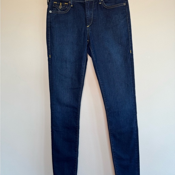 Vintage True Religion Jeans Halle Mid Rise Super Skinny Size 26 Made in USA 🇺🇸 - Picture 3 of 10